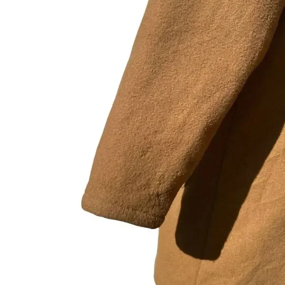 Cabela’s Women’s Toggle Duffel Wool-blend Hooded Coat, Large. Tan cargo pockets - Picture 15 of 16